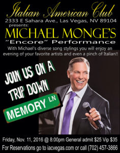 Michael Monge at the Italian American Club